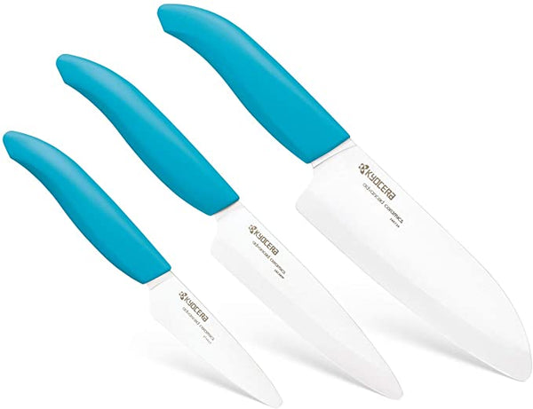 Kitchen Ceramic Knife Set - 3 Pcs With Gift Box - Blue – Vosknife