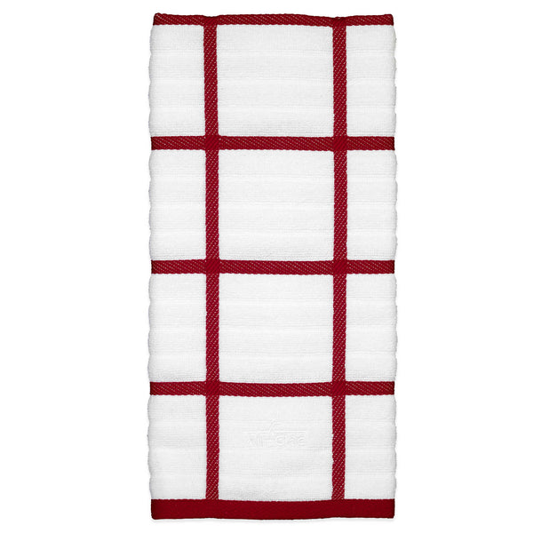 All-Clad Stripe Dual Sided Woven Kitchen Towel, Set of 3 - Chili