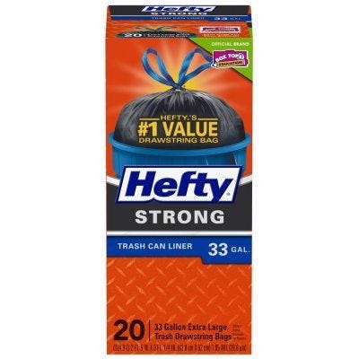 Hefty Basics 30 Gallon Large Drawstring Trash Bags - 35 ct