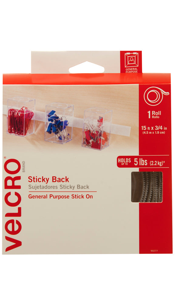 VELCRO® Heavy Duty Sticky Back Strips – White – 10lb – Pack of 2