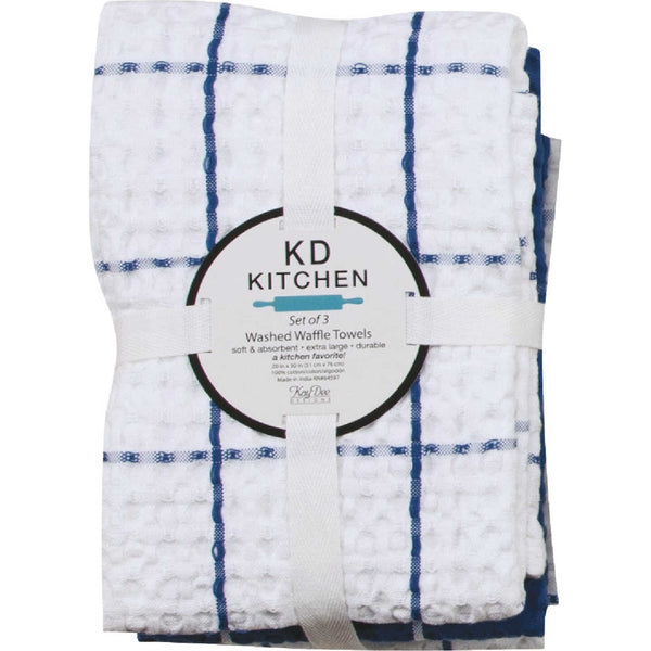 Three Blues Waffle Weave Dishcloth Set – Wild Cotton Linens