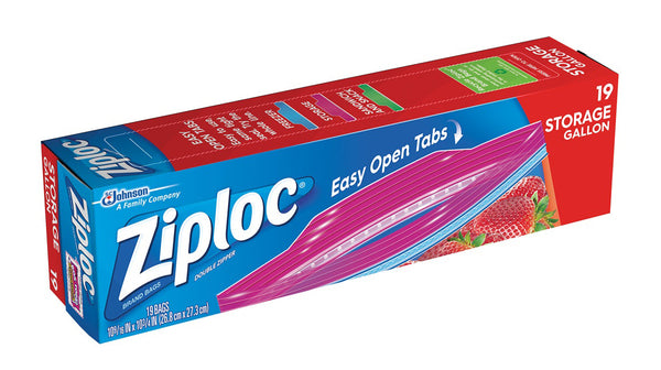 Ziploc Double Zipper Storage Gallon Bags - 19 CT