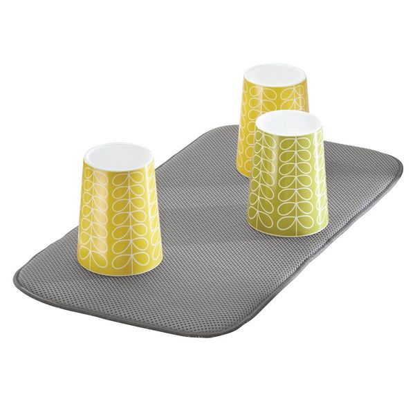 mDesign Compact Dish Drying Rack and Silicone Mat, Set of 2