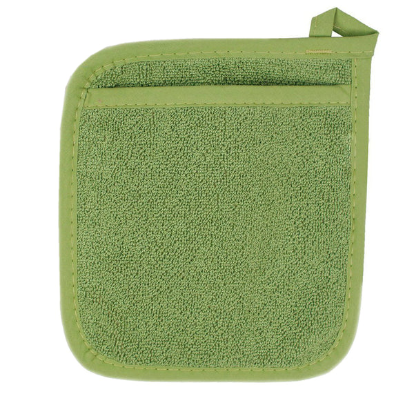 Premium Terry Pot Holders & Hot Pads with Pocket (2 With Pocket Cactus Green