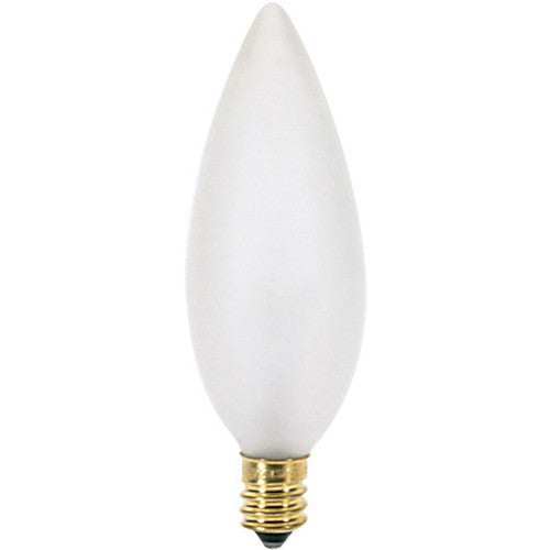 Bulbrite 15W 130V Clear Bent Tip Decorative Bulb, E12 Base, 15CFC/25  (130V)