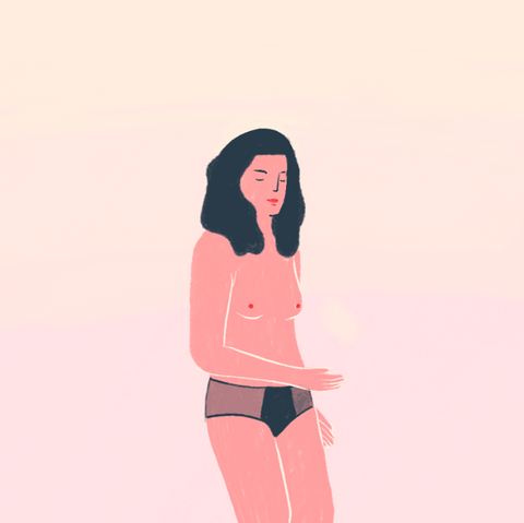 ilustração de uma mulher com o fundo rosa