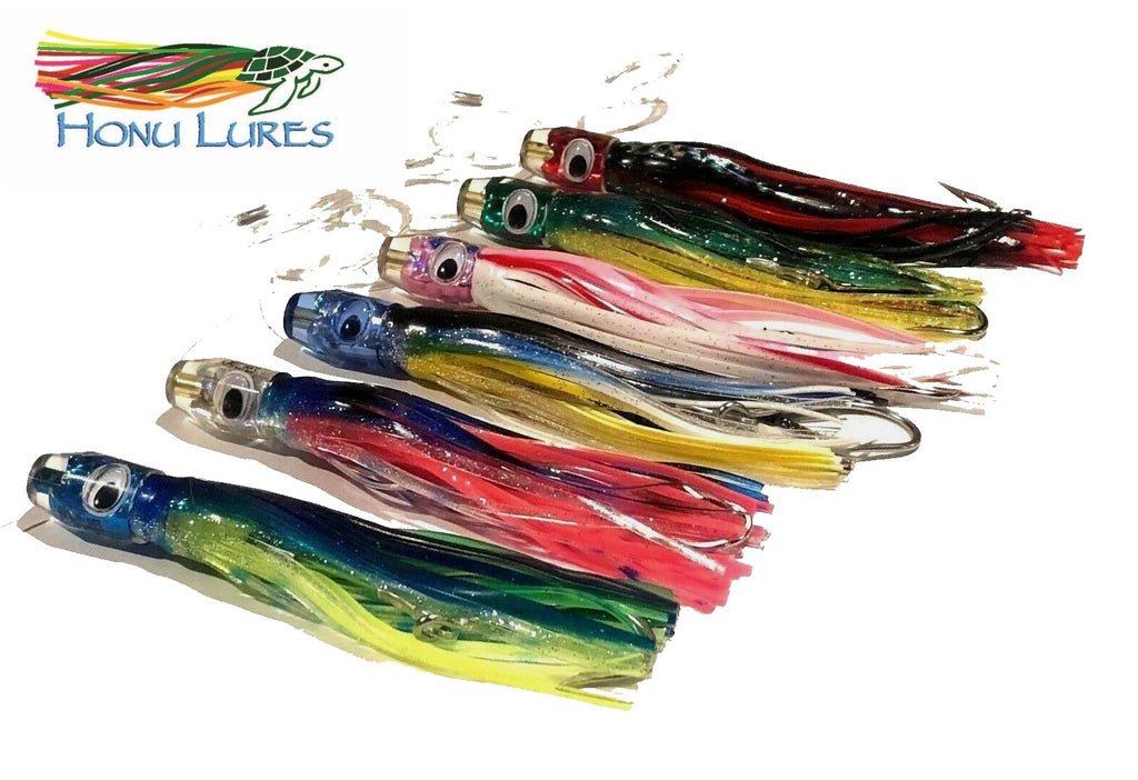 Saltwater Trolling Lure Set 5 pc Honu Unrigged Resin Head Set