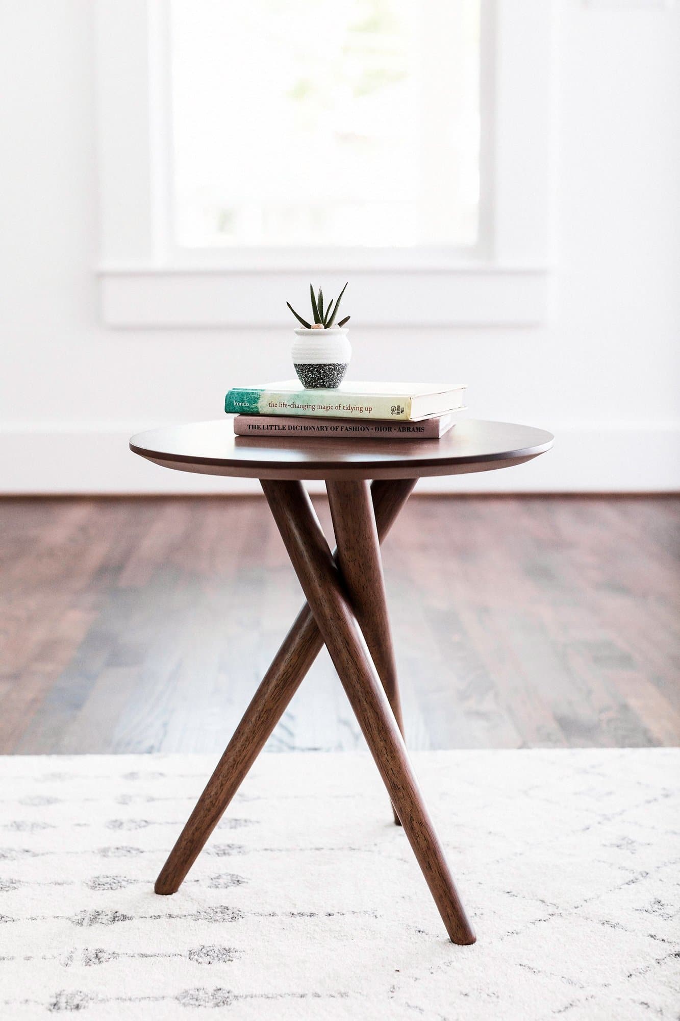 Fordham Mid Century Modern End Table Tripod Small Side Table Edloe Finch Furniture Co