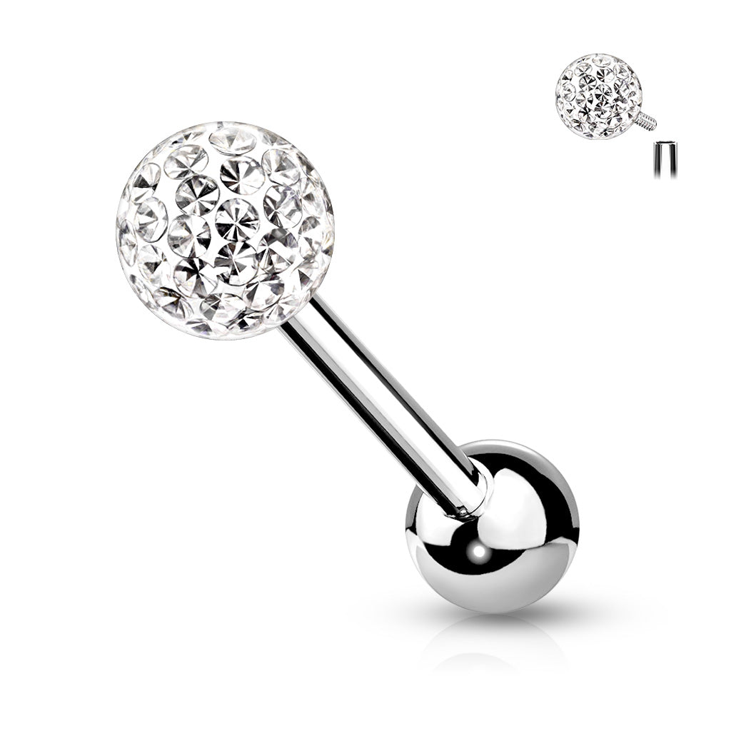 Internally Threaded 316L Surgical Steel Barbell with Ferido Ball ...