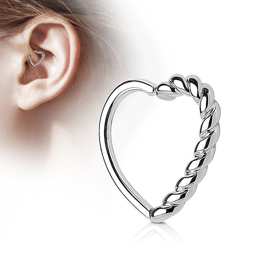 Half Braided Heart Ear Cartilage Daith Helix Tragus Rings ...