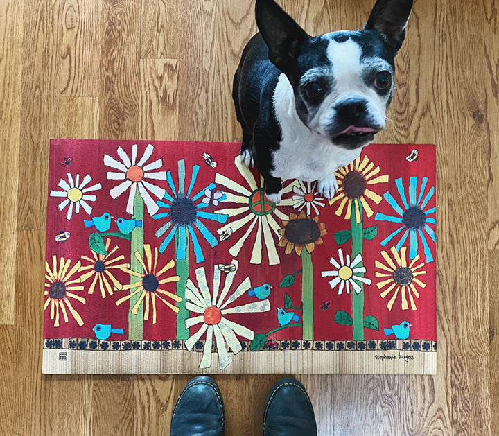 A Welcome With Poinsettias Doormat – Painted Peace - the Art of Stephanie  Burgess