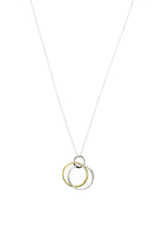14KT Yellow Gold Interlocking Circle Necklace 0.10 CT. T.W. - Spence  Diamonds