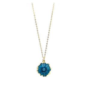 Necklace - Antika - Druzy Blue Quartz Dangle in Gold Vermeil