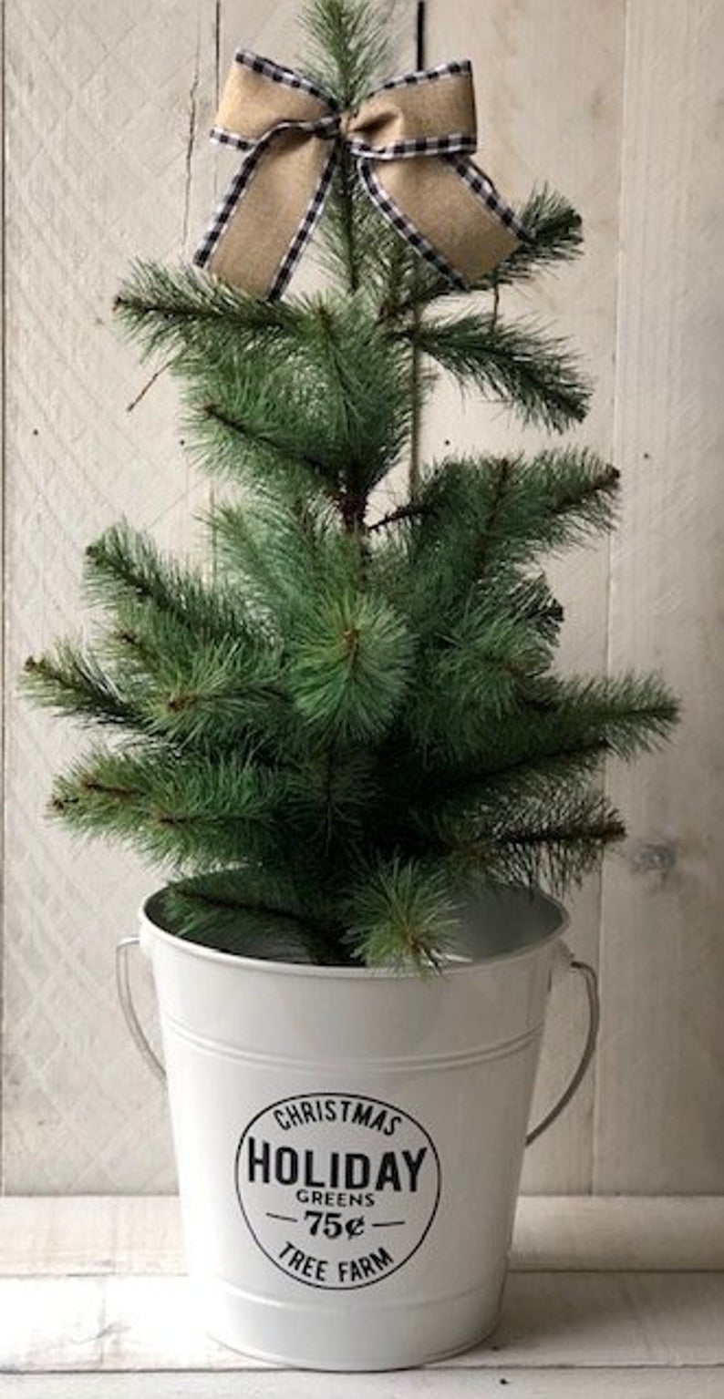 galvanized metal christmas bucket