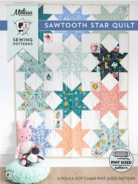 Simple Sawtooth Star Quilt Pattern - The Polka Dot