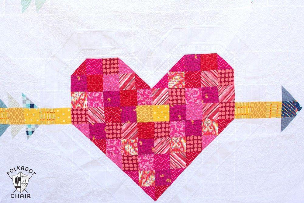 Download Valentine's Day Cupid's Arrow Quilt Pattern | Digital PDF Pattern - Polka Dot Chair