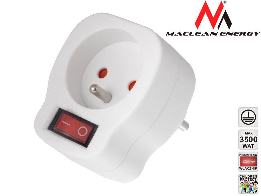 Maclean Stromsteckdose, Verteiler mit 2 Steckdosen und USB A/C 2