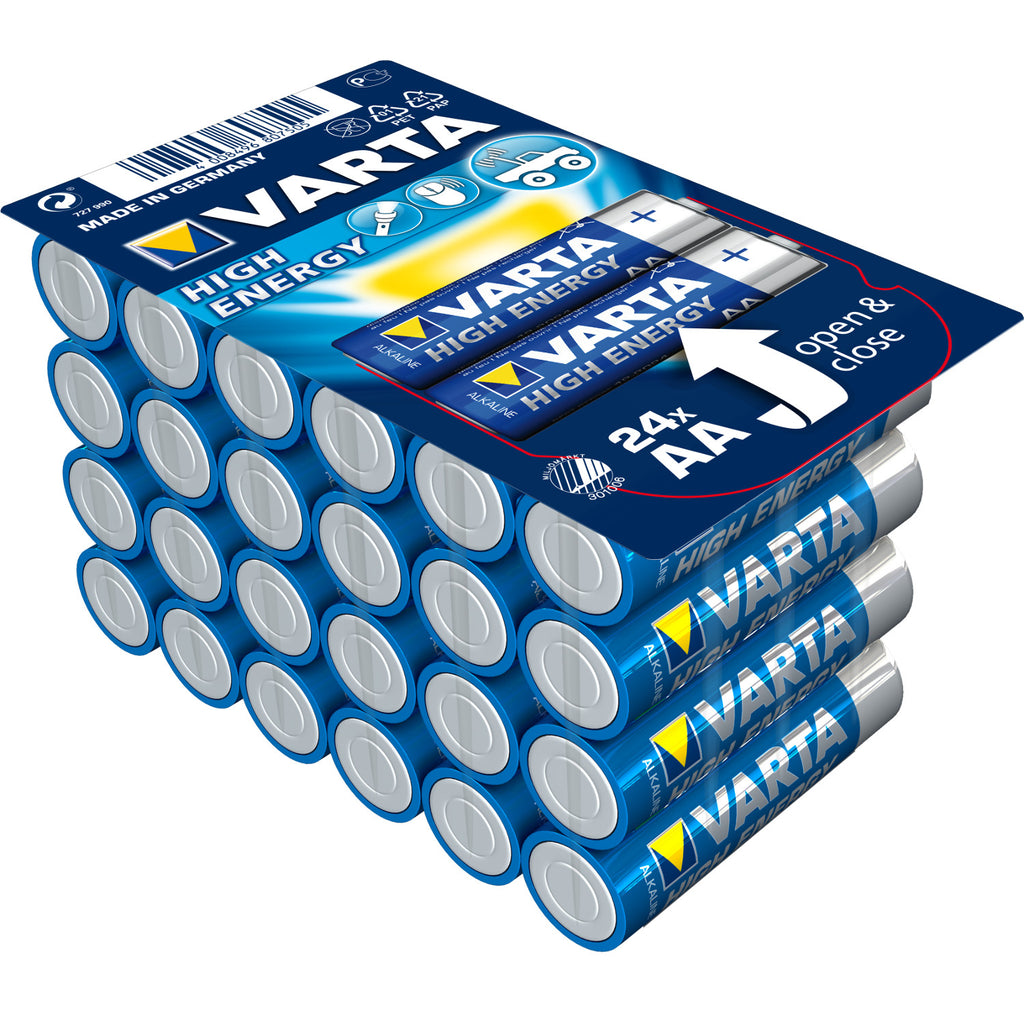 Pile alcaline AA (LR6) Varta Long-life Power, lot de 24