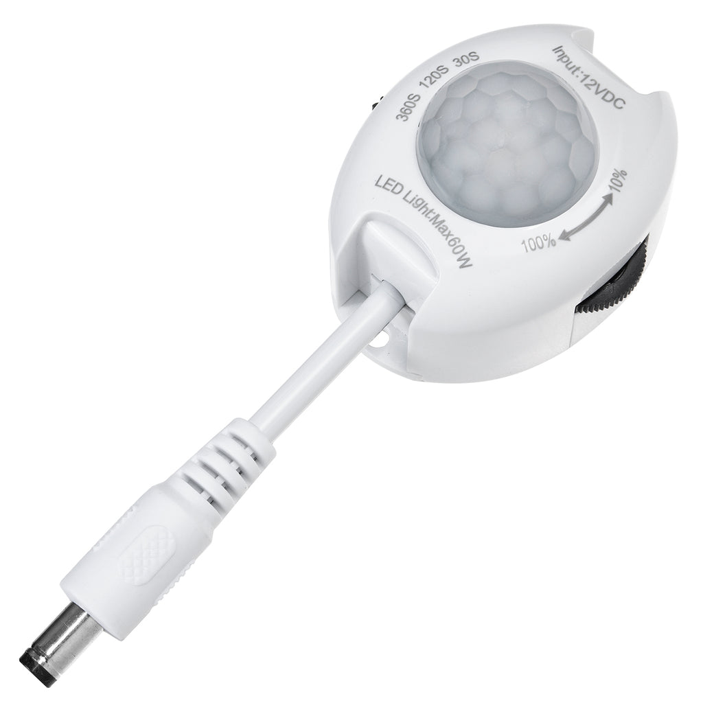 Interruptor de luz con Sensor de movimiento PIR DC5V, 12V, 24V, 220V, 110V,  retardo de tiempo/modo de ajuste, Detector de movimiento infrarrojo del  cuerpo humano, Control automático