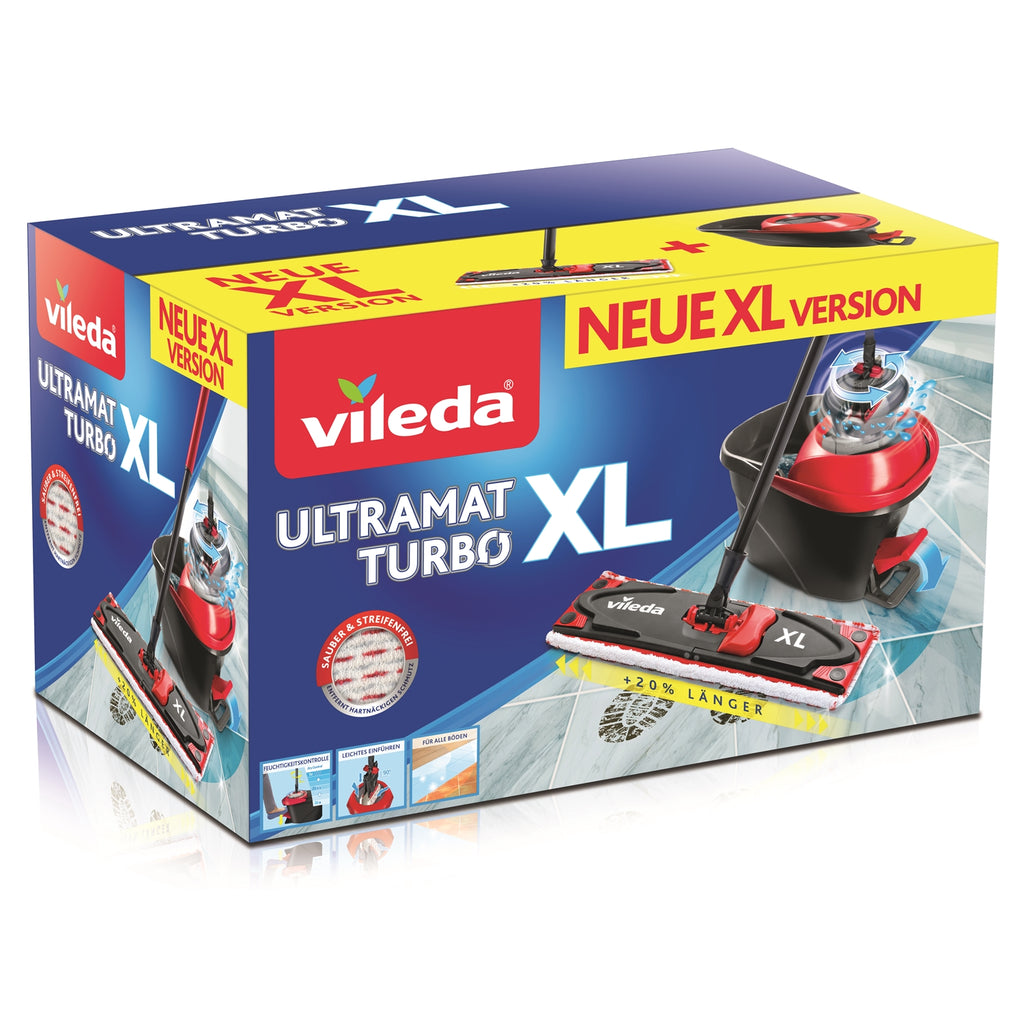 Vileda Turbo 3 in 1 - Juego de fregona con Palo telescópico, Cubo  escurridor Giratorio y Recambio de microfibras, Incluye 3 recambios  adicionales