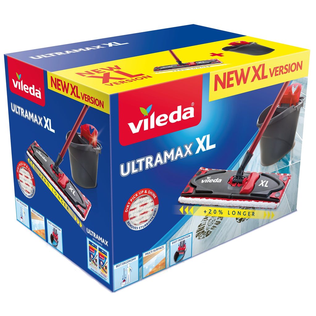 Vileda - Vileda - Ultramat Turbo, balai plat, système rotatif à pédale