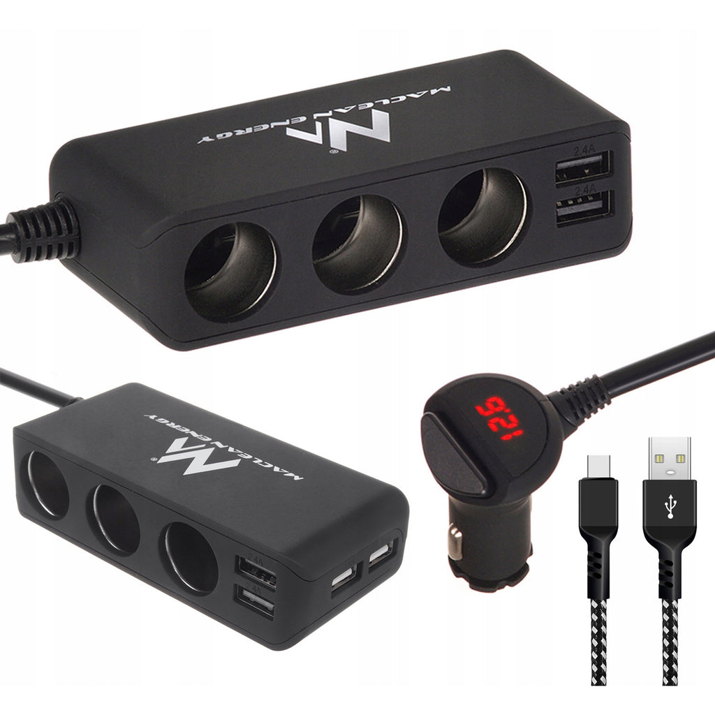 Toma USB de 12 voltios, 30 W + 18 W, cargador de coche USB C de doble  puerto, adaptador de encendedor de cigarrillos de carga súper rápida,  cargador