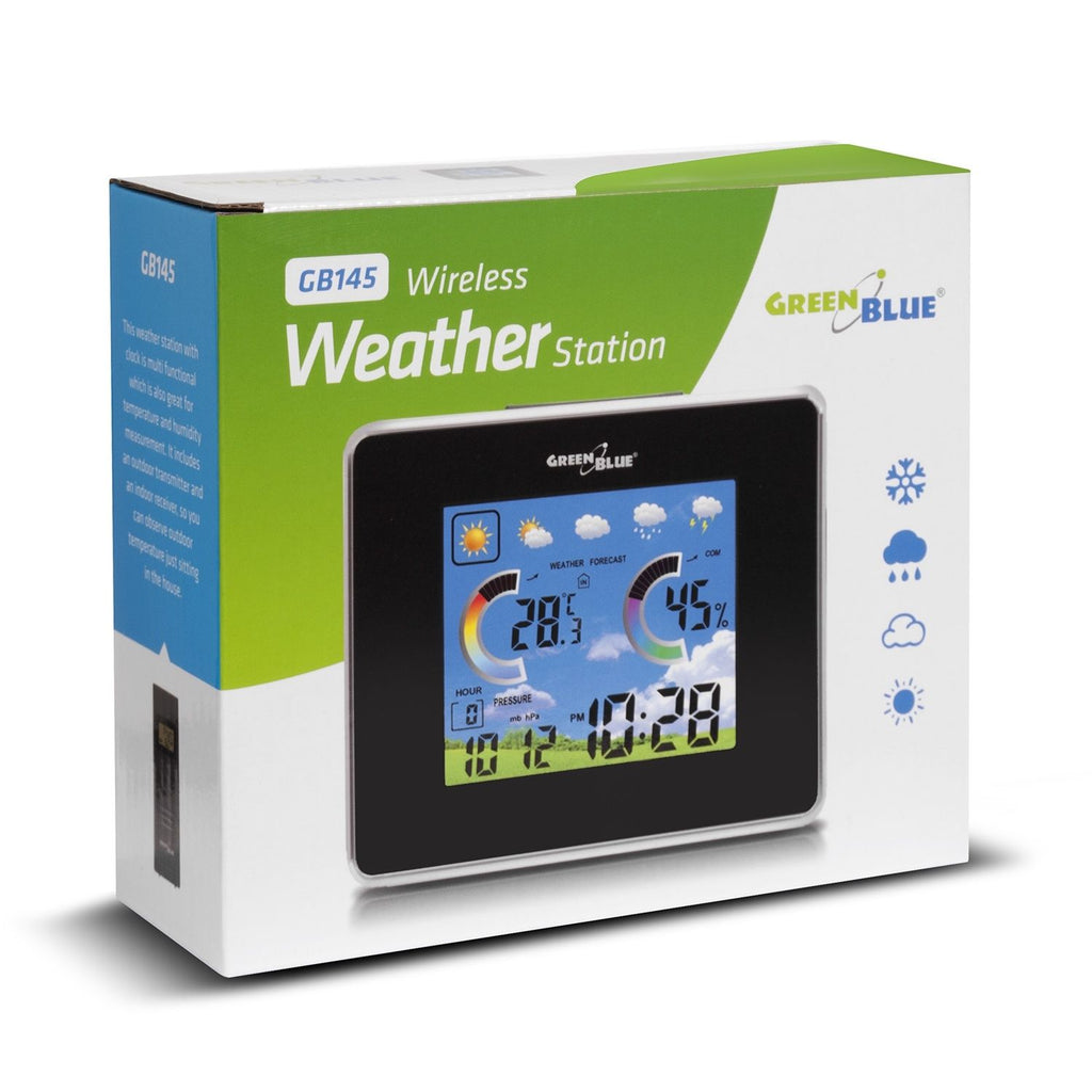 Greenblue - Station météo sans fil avec écran LCD capteur extérieur  GreenBlue GB523 - Radio - Rue du Commerce