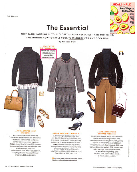 Real Simple Magazine: 525 America's Ribbed Turtleneck Sweater is The E