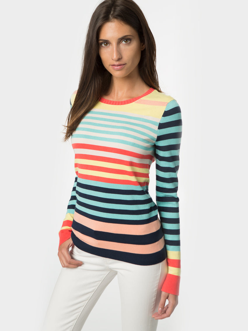 Rainbow Stripe Crewneck