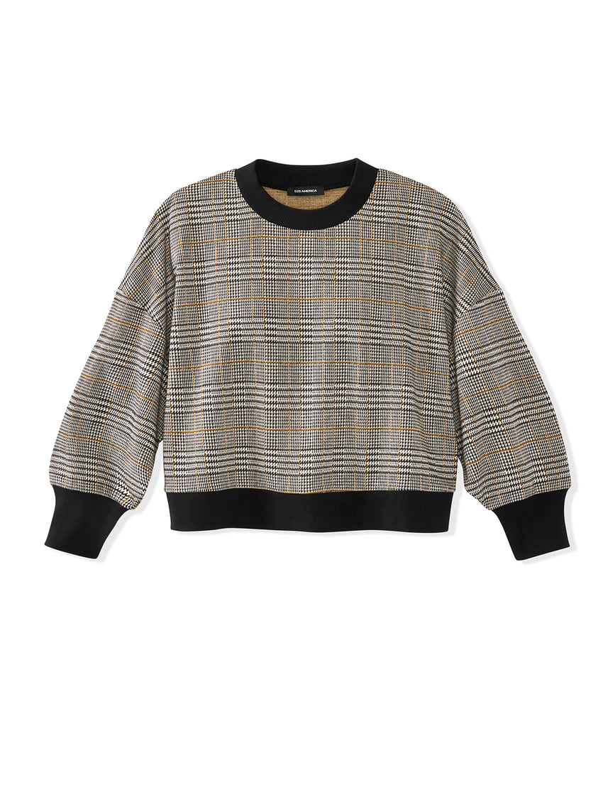 525 America Glen Plaid Cropped Sweatshirt