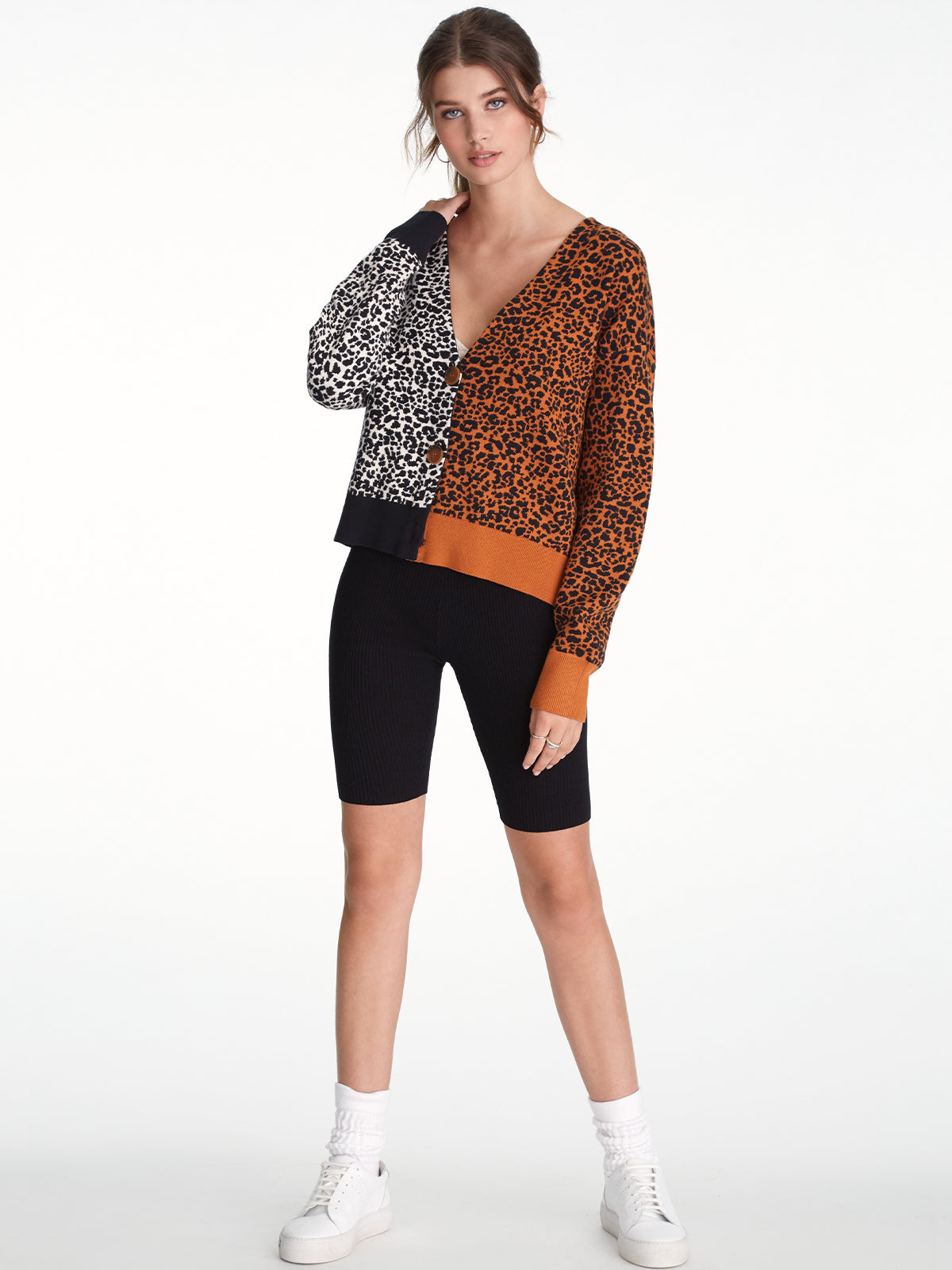 Contrast Leopard Cardigan