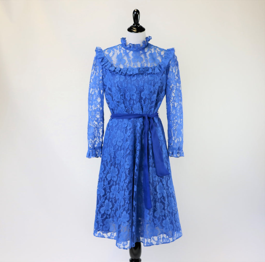 cobalt blue lace dress