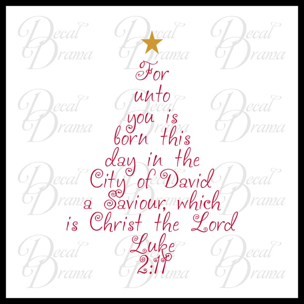 For unto you is born this day in the City of David Saviour Christ the ...