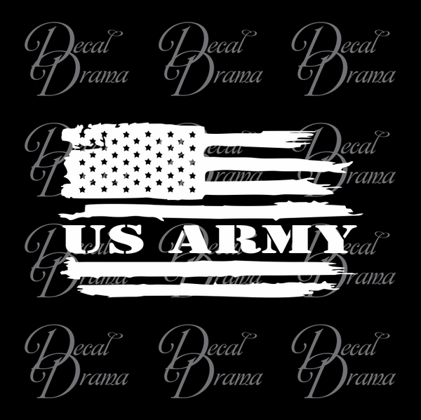 US ARMY, Weathered United States Flag Vinyl Car/Laptop Decal – Decal Drama