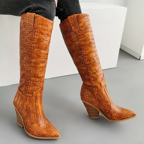 tall-leather-print-boots