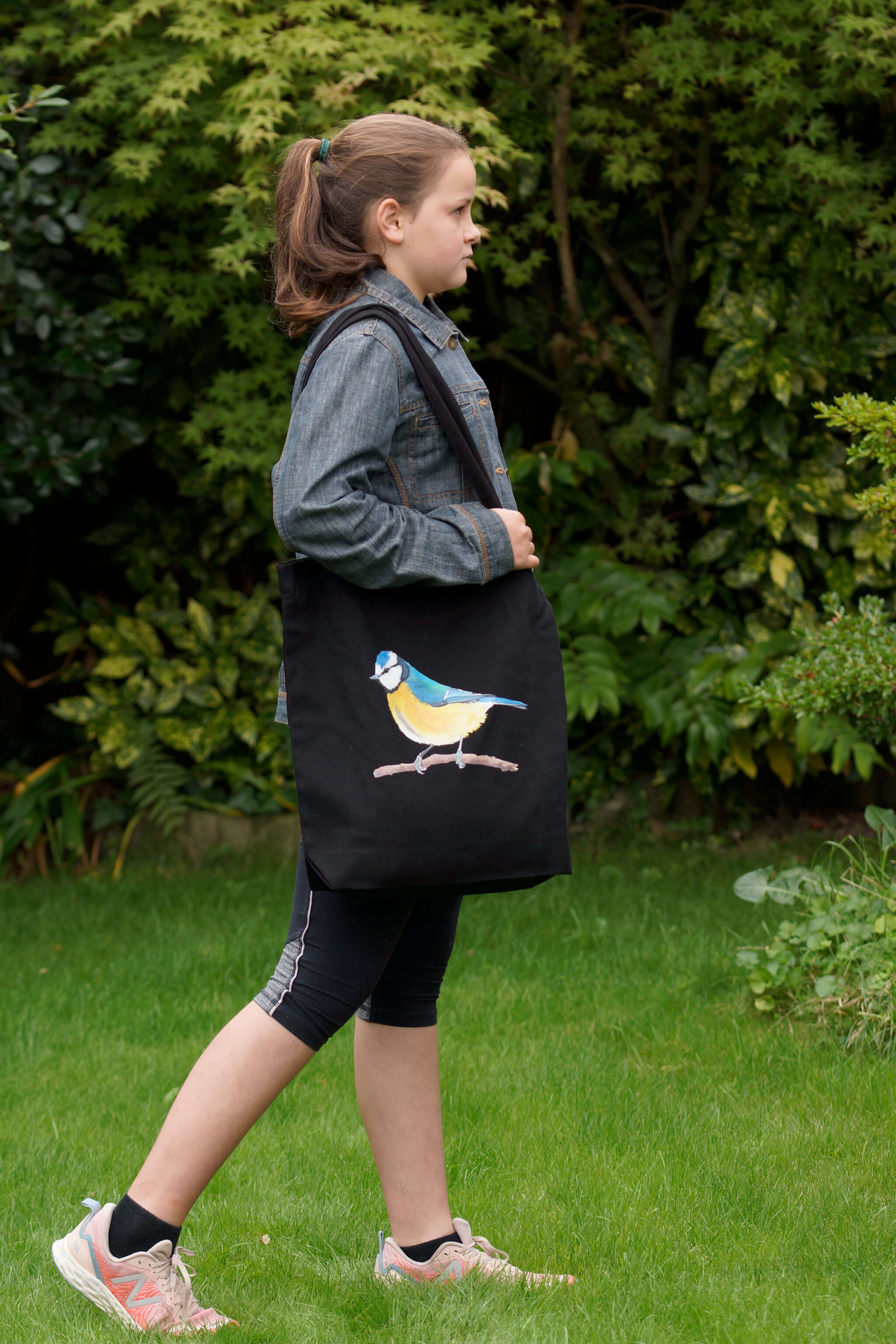 Ukraine - Eurasian Blue Tit Bird artwork tote bag - art for a cause AUNTIE BETTY ILLUSTRATION