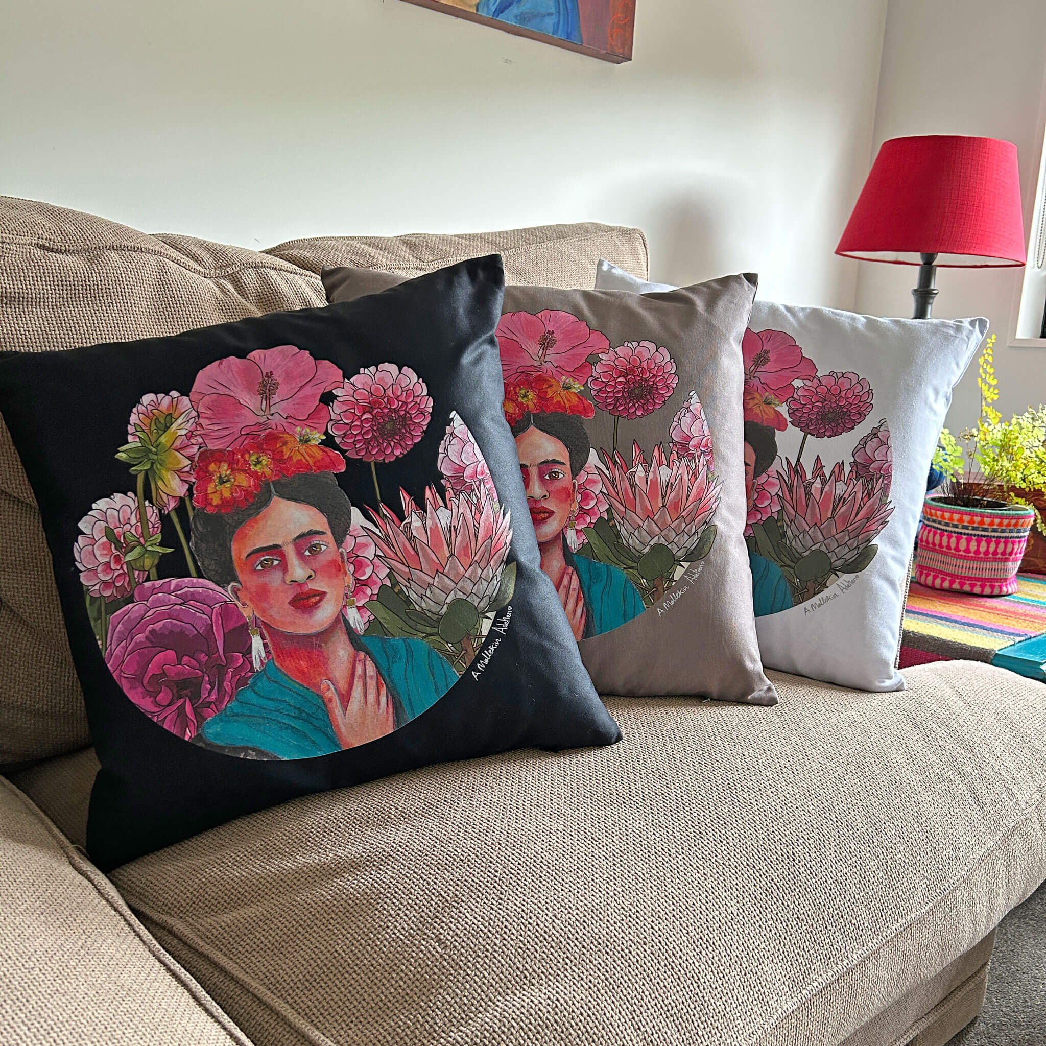 Flower Power Frida Cushion Cover ADELIEN'S ART AND ANNA MOLLEKIN  Regular price