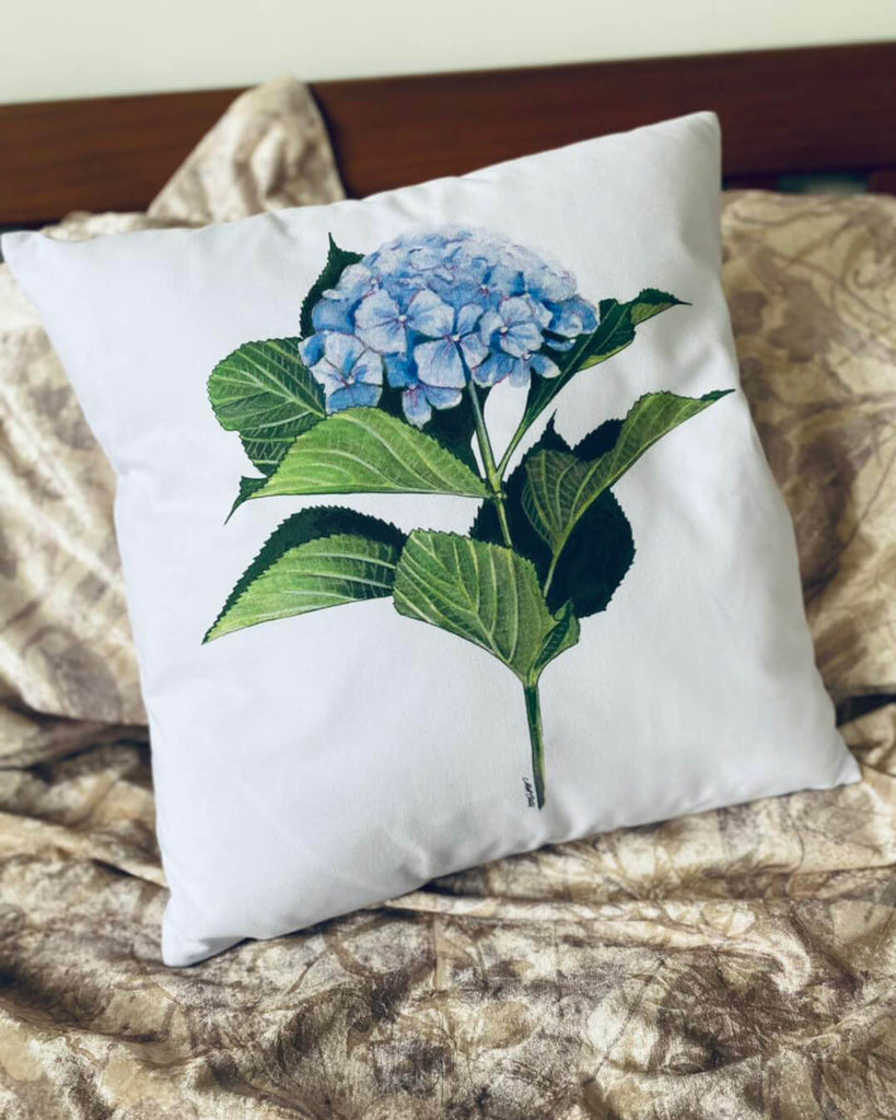 Hydrangea in Bloom Cushion Cover MATT COATES ART