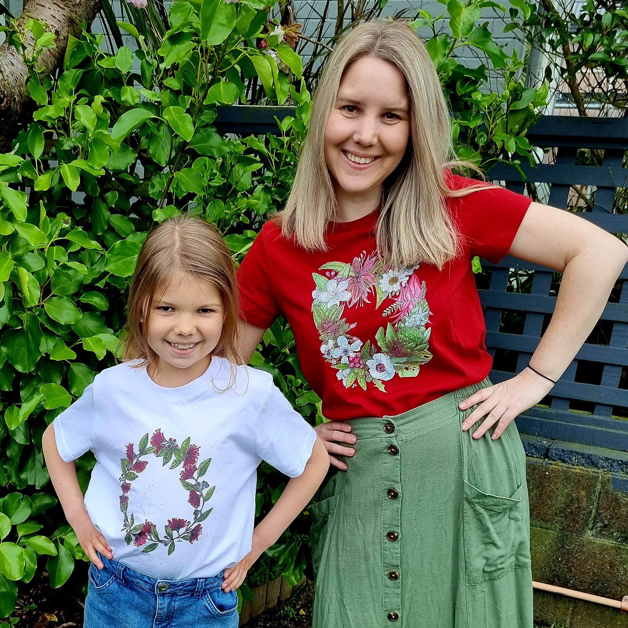 Festive NZ Flora tee - Christmas t shirts collection LESH CREATES