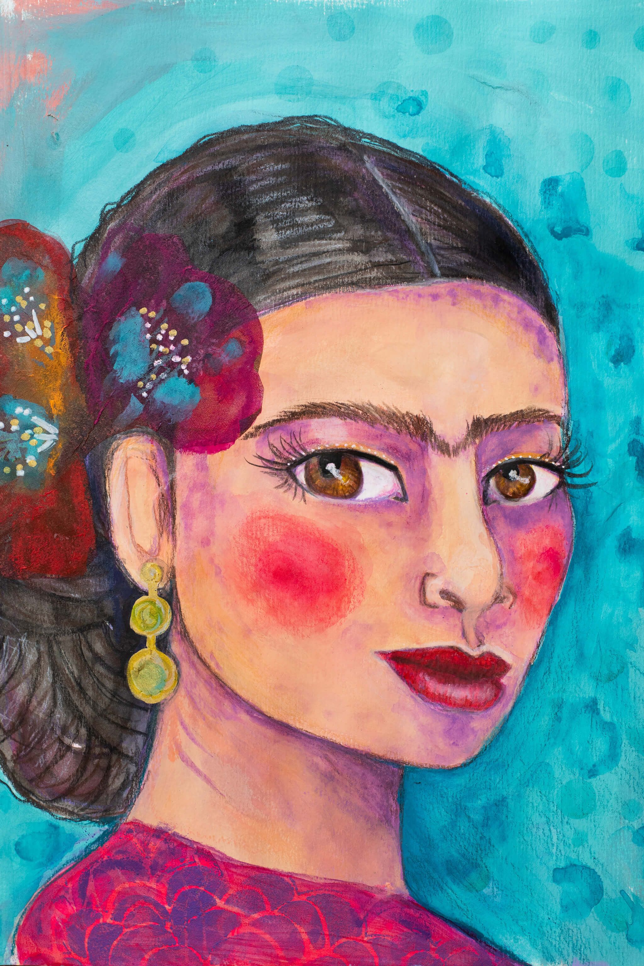 Turquoise Frida tee ADELIEN'S ART