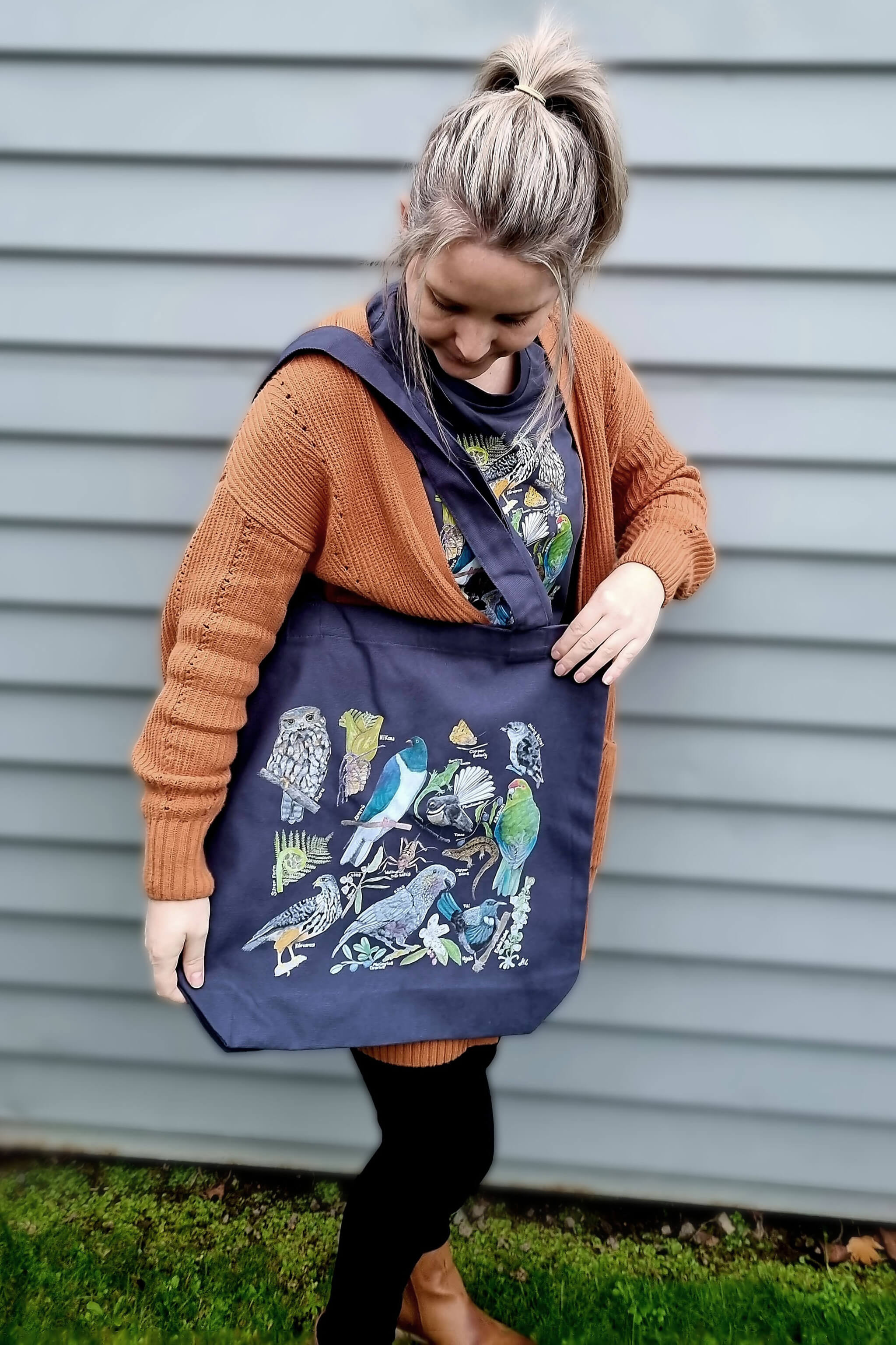 doodlewear 'Nature Revived' (2022) art print premium 100% cotton canvas tote bags by New Zealand Illustrative Artist Lesh Creates.