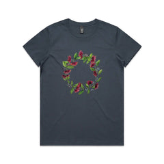 Pohutukawa Wreath tee - Christmas t shirts collection LESH CREATES