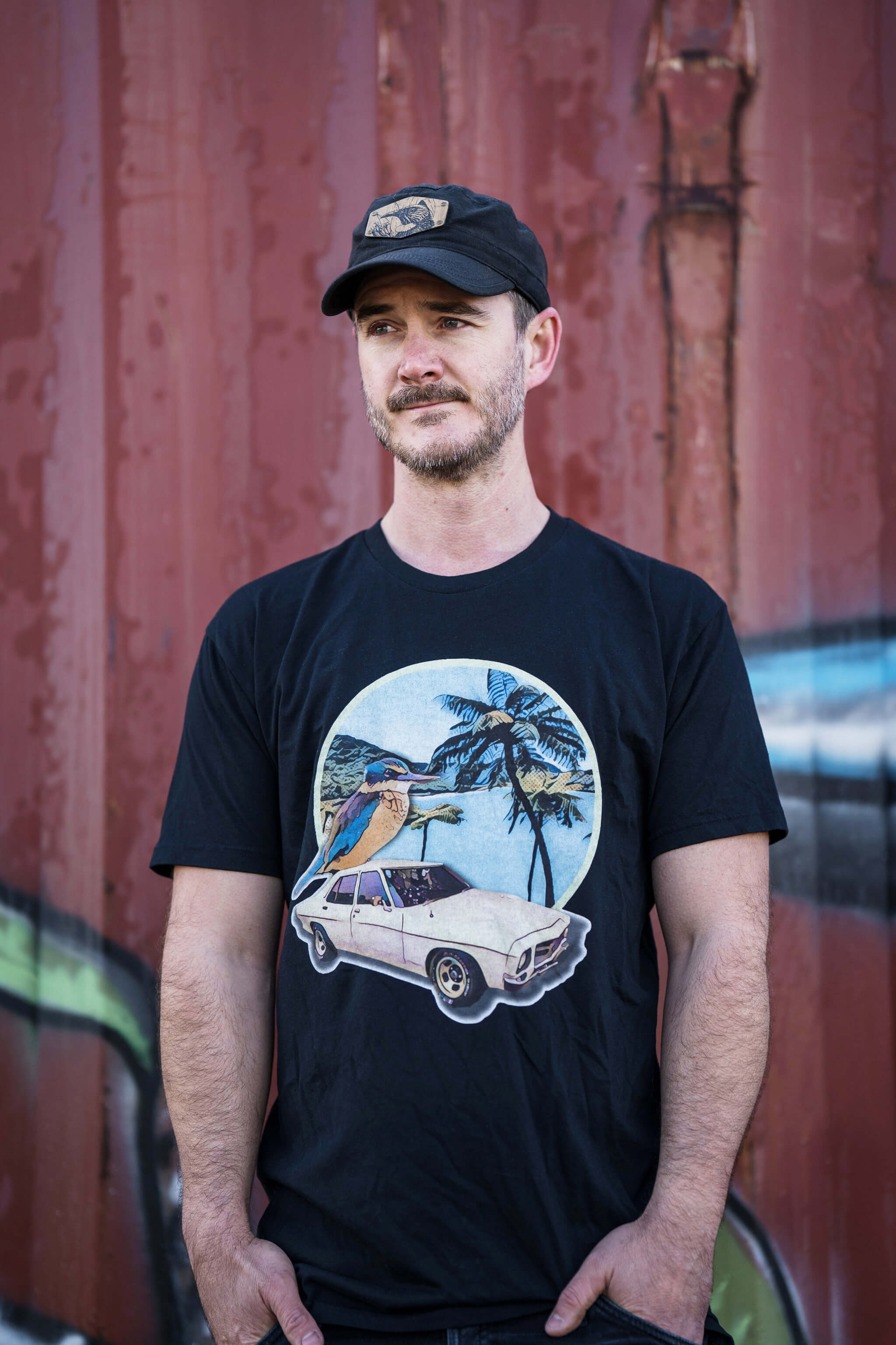 doodlewear 'Riding With The King' art print t shirt by New Zealand artist John Jepson