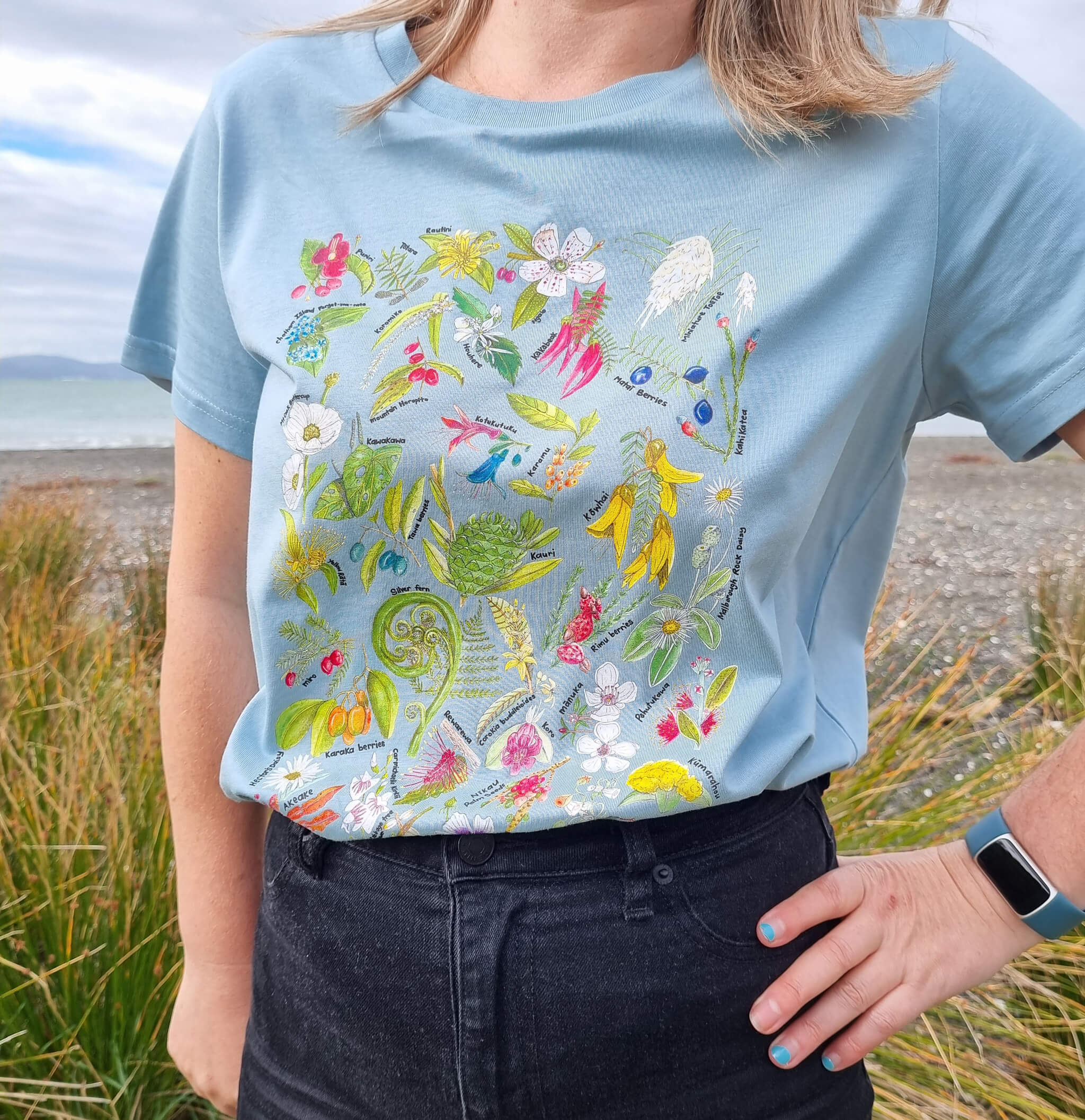 Wellington Artist Lesh Creates wearing NZ Botanicals tee