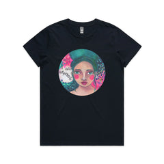 doodlewear-Adelien-deWet-I-am-Strong-maple-womens-artist-t-shirt-navy
