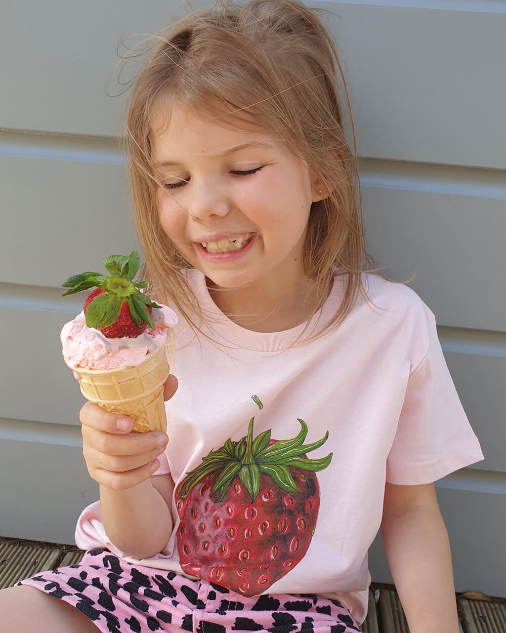 doodlewear The Big Strawberry tee - art for a cause LESH CREATES