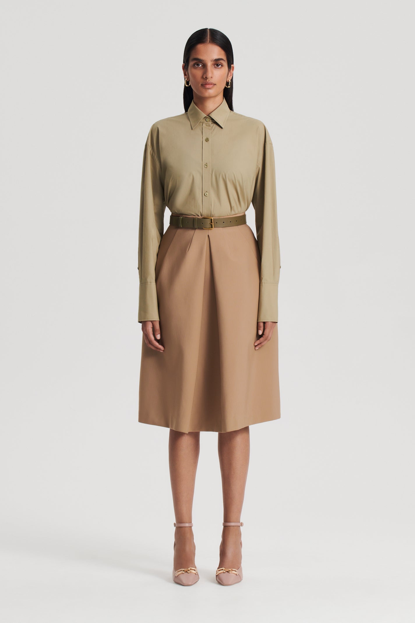 MILANO PLEAT SKIRT - CAMEL