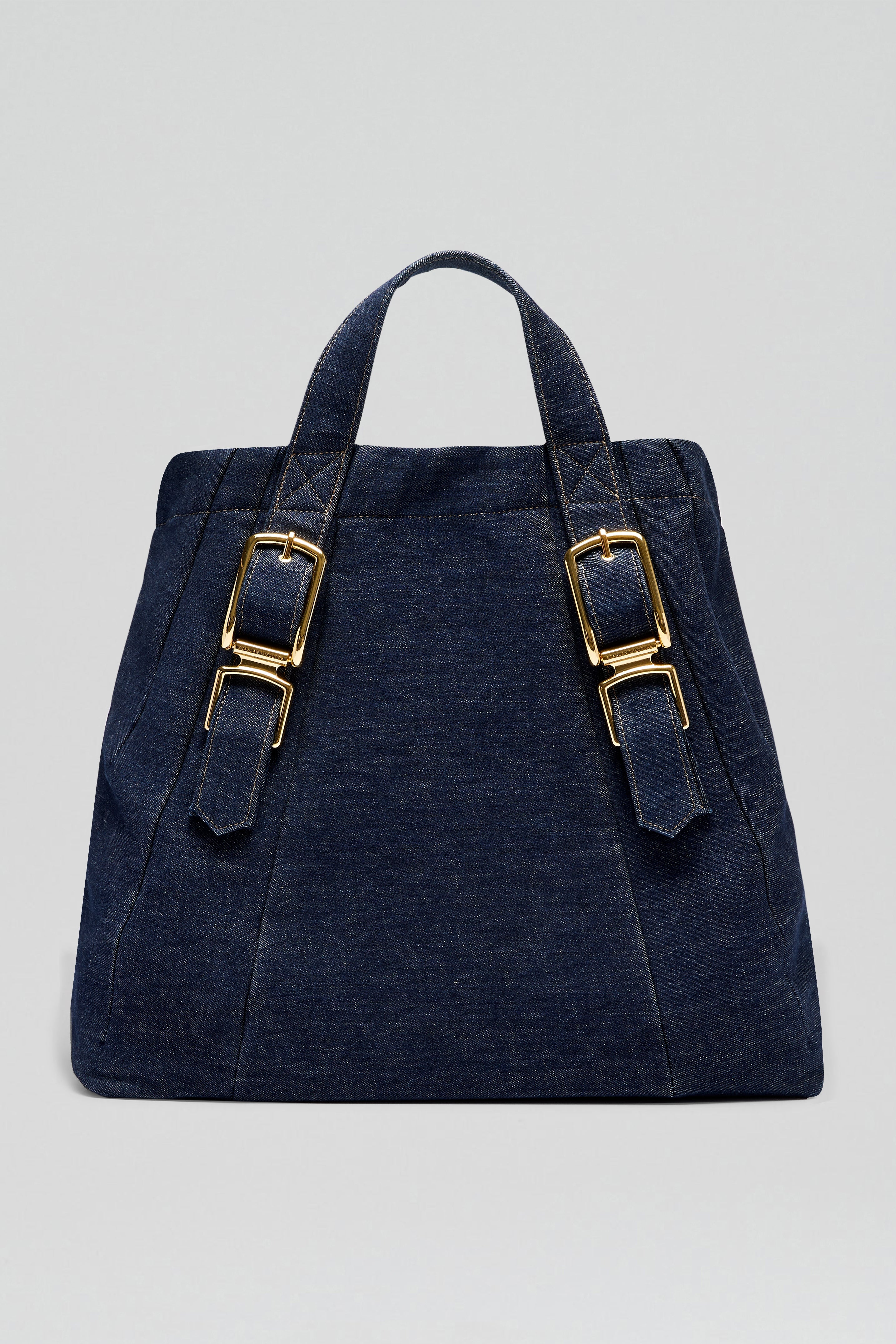 TAILORED DENIM TOTE - INDIGO.B