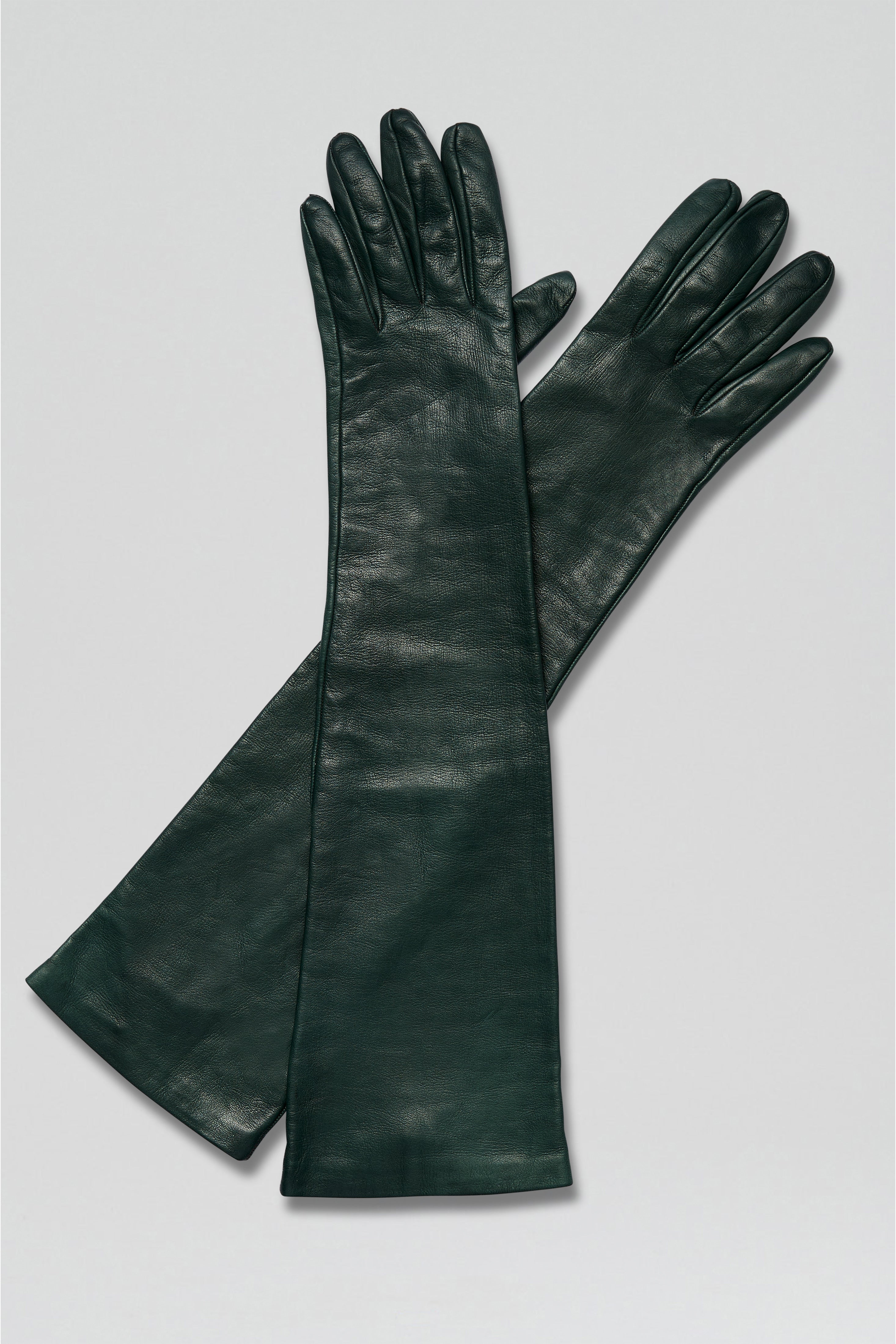 LEATHER GLOVES - DARK GREEN