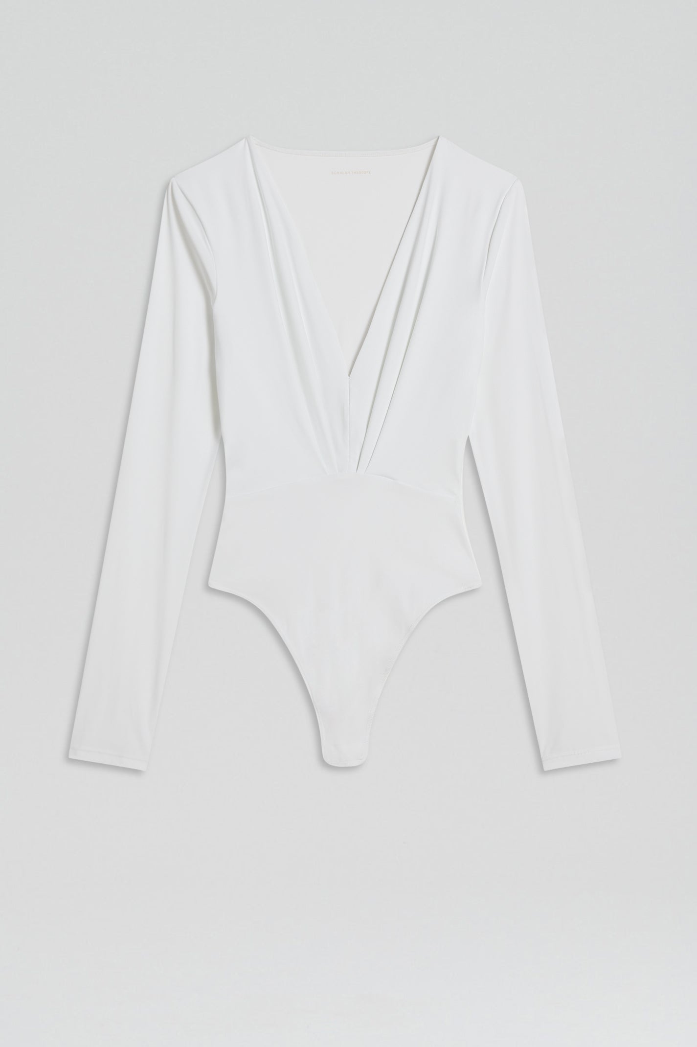 DRAPE V/NECK BODYSUIT - WHITE